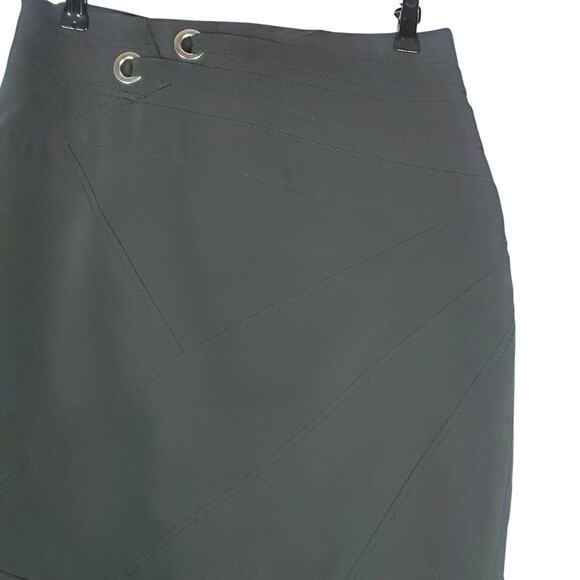 Karen Millen Pencil Skirt Sz US 10 Black Side Zip Knee Length Career Work READ - Picture 5 of 13